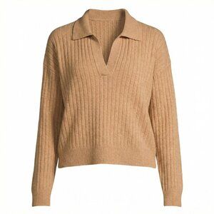 French Connection Vhari Collar Long Sleeve Sweater Brown Knit Women’s
